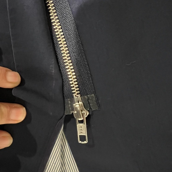 J.Crew Navy  blue  sleeves Dress  size 4 Heavyweight Cotton - Picture 8 of 9